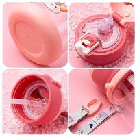 ARB Cartoon Design 2 in 1 Sipper Water Bottle for school Kids Toddlers with Lock cap (Multicolor)