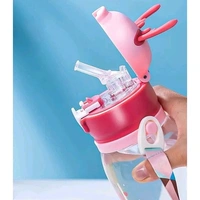 ARB Cartoon Design 2 in 1 Sipper Water Bottle for school Kids Toddlers with Lock cap (Multicolor)