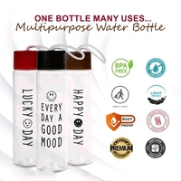 Pack Of 3 Smile Plastic Water Bottle with Lid Portable Frosted Simple Outdoor Adult Sports Milk Tea School Kids Couple Drinkware 700ML