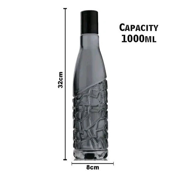 6 Pcs Fridge Water bottles, set of 6, 1 liter, bottles for fridge Transparent Ideal for kitchen, Office, Sports, School, Travelling, Gym water bottle with Leak Proof cap, Combo Pack, Kids water bottle, (PACK OF 6, Multicolor)