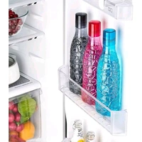 6 Pcs Fridge Water bottles, set of 6, 1 liter, bottles for fridge Transparent Ideal for kitchen, Office, Sports, School, Travelling, Gym water bottle with Leak Proof cap, Combo Pack, Kids water bottle, (PACK OF 6, Multicolor)