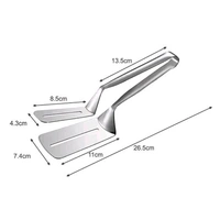 MobFest® 10 inch Stainless Steel BBQ Spatula Tongs with Double Sided Flipper