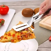 MobFest® 10 inch Stainless Steel BBQ Spatula Tongs with Double Sided Flipper