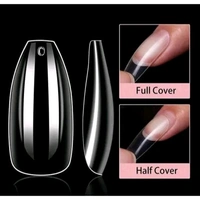 Transparent Nails, 100 Reusable Artificial Fake Nail Set with 1Pis Nail Glu.
