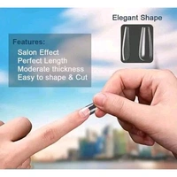 Transparent Nails, 100 Reusable Artificial Fake Nail Set with 1Pis Nail Glu.