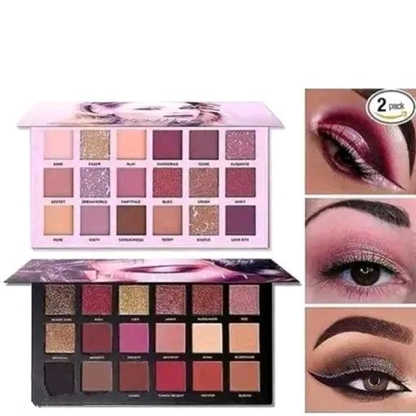 Rose gold eyeshadow with eyeshadow with 5pcs brush with 2puff(5 items in the set)