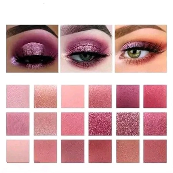 Rose gold eyeshadow with eyeshadow with 5pcs brush with 2puff(5 items in the set)