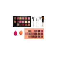 Rose gold eyeshadow with eyeshadow with 5pcs brush with 2puff(5 items in the set)