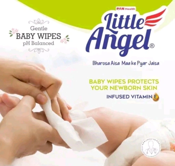 Little Angel SoftCare Baby Wipes, 360 ct, Aloe & Vitamin E, Lid Pack, 5 Packs, 72 Ct/Pack.