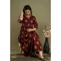 Women's stylish maternity kurti - Maroon, M