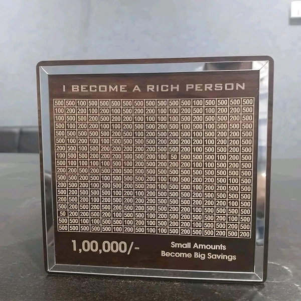 New Wooden Piggy Bank with Savings Tracker | Goal-Oriented Saving Bank for ₹1,00,000 