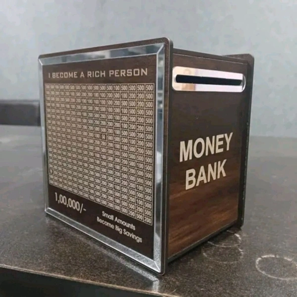 New Wooden Piggy Bank with Savings Tracker | Goal-Oriented Saving Bank for ₹1,00,000 