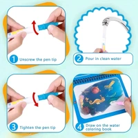 Reusable Magic Water Coloring Book Set - Pack of 4