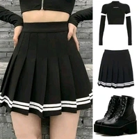 CARACOLA Girl High Waist Pleated Skirt Short Skater Tennis Skirt Mini Skirt Women Pleated Skirt for Girls Women Stylish Long Skirt for Women Stylish Women's Above Knee Skirt - Black, 32