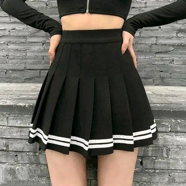 CARACOLA Girl High Waist Pleated Skirt Short Skater Tennis Skirt Mini Skirt Women Pleated Skirt for Girls Women Stylish Long Skirt for Women Stylish Women's Above Knee Skirt - Black, 34