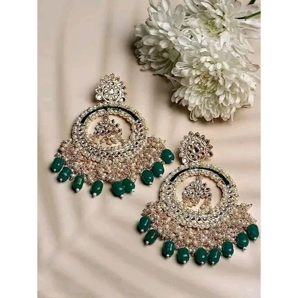 Fashion Latest Stylish Traditional Kundan Chandbali Earrings for Women and Girls