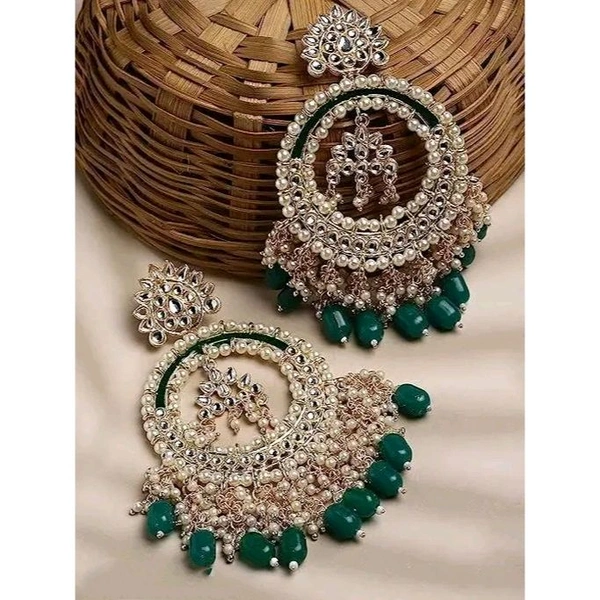 Fashion Latest Stylish Traditional Kundan Chandbali Earrings for Women and Girls