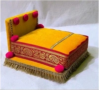R D Handicraft Thakur ji Bed/ Laddu Gopal ji Bed/ Kahna ji Bed With Blanket Silk All Purpose Chowki