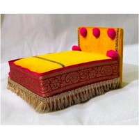 R D Handicraft Thakur ji Bed/ Laddu Gopal ji Bed/ Kahna ji Bed With Blanket Silk All Purpose Chowki