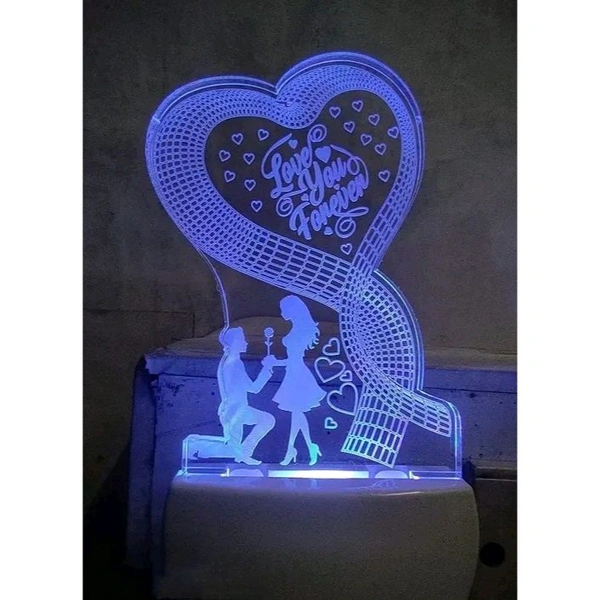 ArikaSoppers Point Love You  Acrylic 3D Decorative Illusion LED Plug Night Lamp with 7 Colour Changing | Valentine Gift for Girlfriend, Boyfriend, Husband, Wife, Wedding, Anniversary | Home Decor Item | LUF