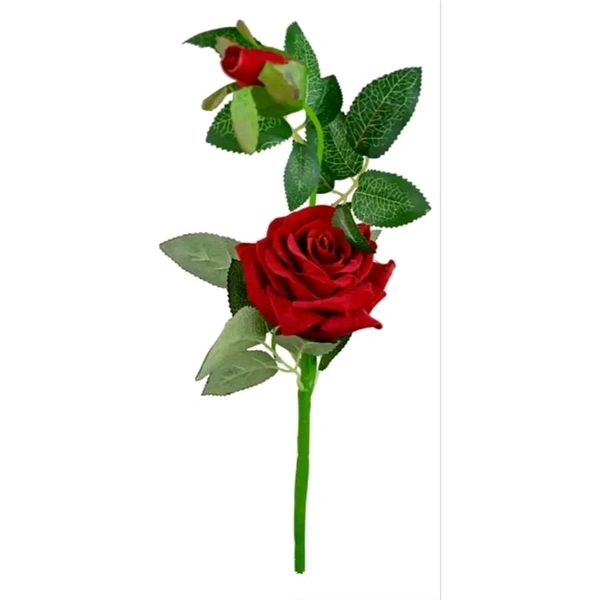 Attractive Artificial Red rose Fake flowers Plants Decorative item for home, living room, Office, Table, Diwali Decorative Plant and Craft items Corner ( PACK OF1) (RED COLOUR)