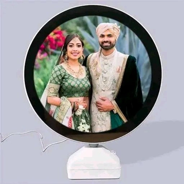 Illuminate Your Love Story with Personalized Magic Mirror Photo Frame - Perfect Valentine's Day, Anniversary, and Birthday Gift"