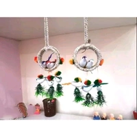 Artificial Hanging Birds with Hanging Nest Showpiece With Birds for Home/Office/Kitchen Pack of 02 Decorative Hanging Nest