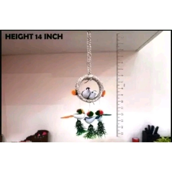 Artificial Hanging Birds with Hanging Nest Showpiece With Birds for Home/Office/Kitchen Pack of 02 Decorative Hanging Nest