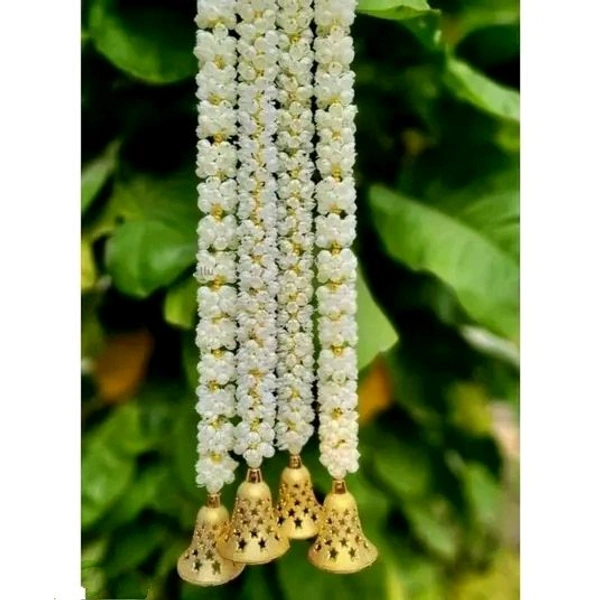 Rama Enterprises Handmade Decorative Mogra Bell Fluffy Artificial Bail Garland, Size 2.2 Feet Used for Home/Office ,Festival Christsmas Diwali Decoration Pack of 2 Strings