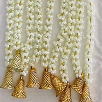 Rama Enterprises Handmade Decorative Mogra Bell Fluffy Artificial Bail Garland, Size 2.2 Feet Used for Home/Office ,Festival Christsmas Diwali Decoration Pack of 2 Strings