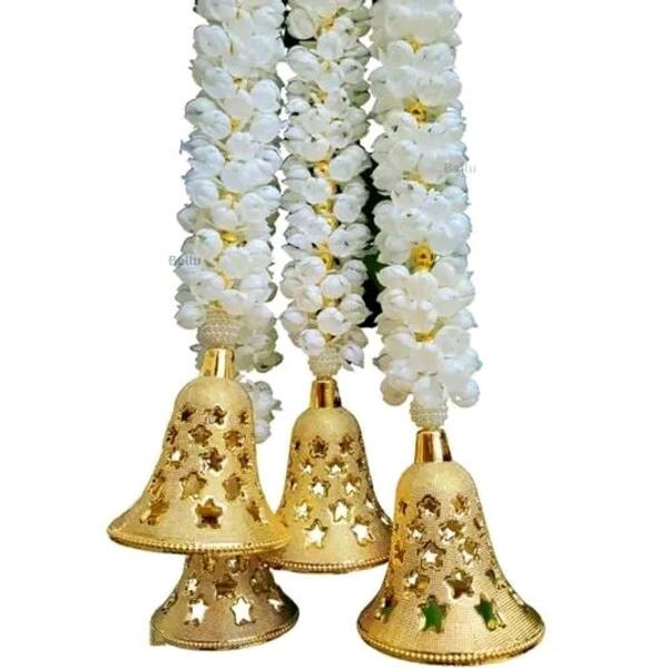 Rama Enterprises Handmade Decorative Mogra Bell Fluffy Artificial Bail Garland, Size 2.2 Feet Used for Home/Office ,Festival Christsmas Diwali Decoration Pack of 2 Strings