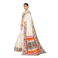 Silk White Saree With Blouse
