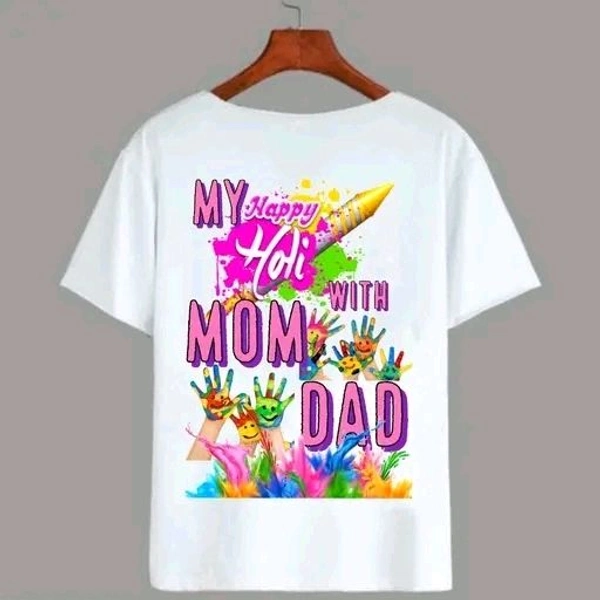 Holi Tshirts for kids - White, 9-10 Year
