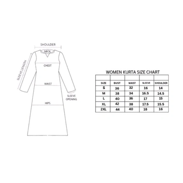 American Crepe Printed Kurti For Women - Black, S