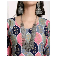 American Crepe Printed Kurti For Women - Black, S