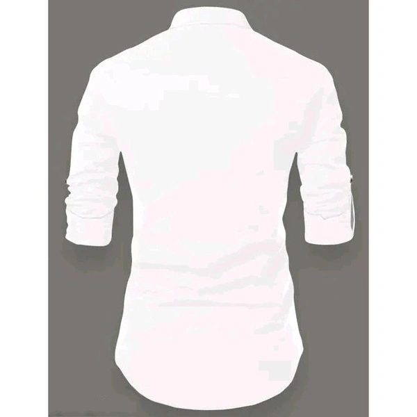 Mens Cotton Short Kurta, Kurta Shirt for Men ? - White, L