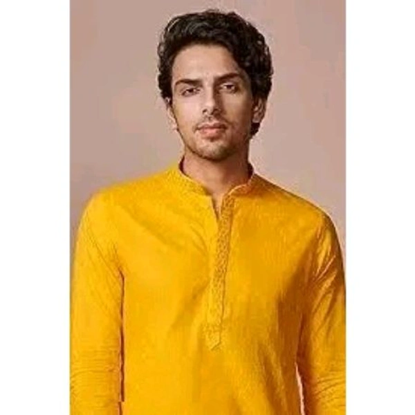 FASHINABLE MEN KURTA  - Yellow, L