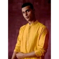 FASHINABLE MEN KURTA  - Yellow, L