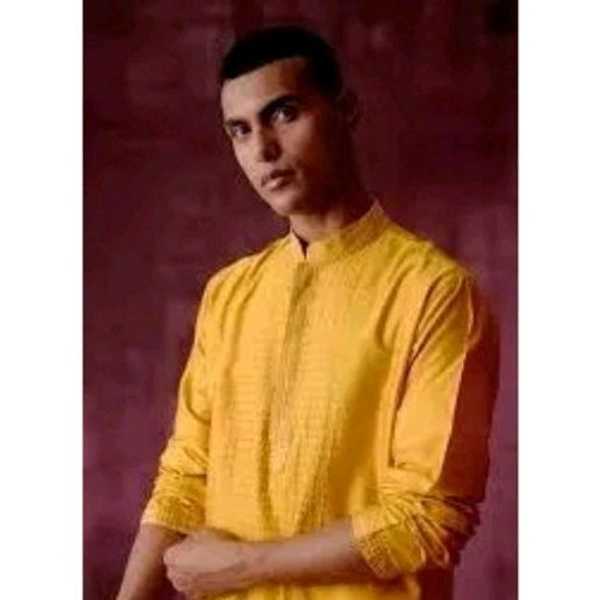 FASHINABLE MEN KURTA  - Yellow, L