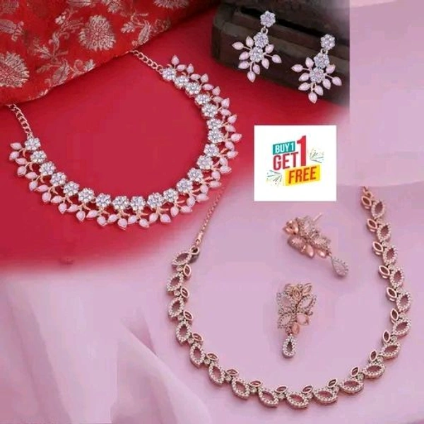 CZ STONE NECKLACE WITH EARRING WOMAN JEWELLY SET
