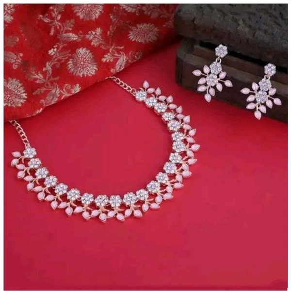 CZ STONE NECKLACE WITH EARRING WOMAN JEWELLY SET