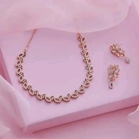 CZ STONE NECKLACE WITH EARRING WOMAN JEWELLY SET