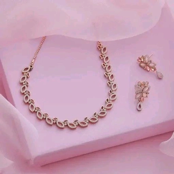 CZ STONE NECKLACE WITH EARRING WOMAN JEWELLY SET