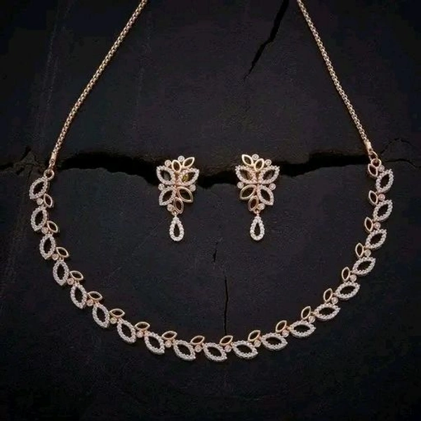 CZ STONE NECKLACE WITH EARRING WOMAN JEWELLY SET
