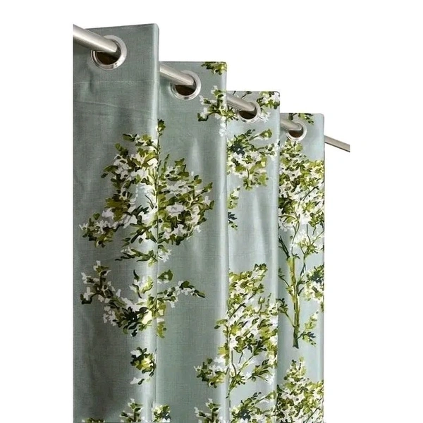 PRAFULL MILLAURE Polyester Full Tree Abstract Room Darkening SingleCurtain for Door, Window,7 Feet, 5 Feet (Green, Pack 1)