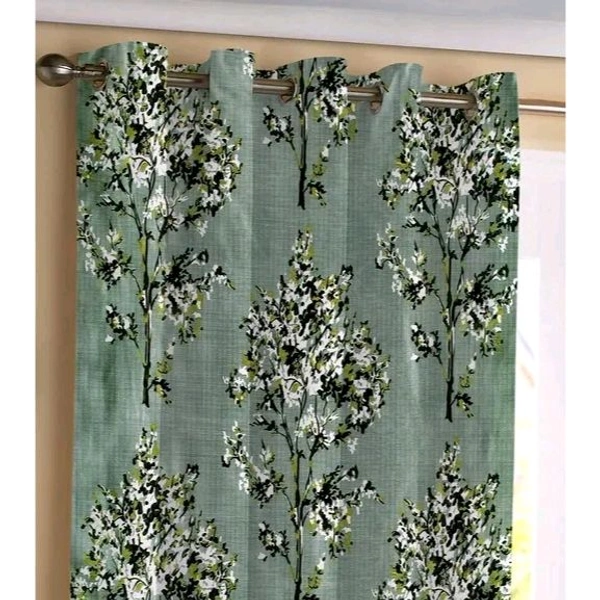 PRAFULL MILLAURE Polyester Full Tree Abstract Room Darkening SingleCurtain for Door, Window,7 Feet, 5 Feet (Green, Pack 1)