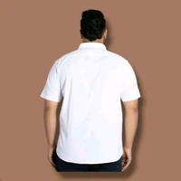KUMAR ADAMAS PURE COTTON PLAIN CASUAL MENS SHIRT SIZE 3XL 4XL 5XL 6XL 7XL HALF SLEEVES SHIRT  - White, 7XL