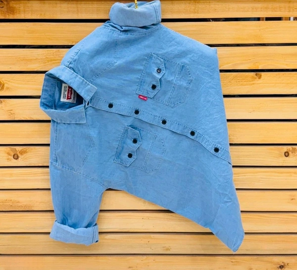 Premium Denim Shirt for Men - Full Sleeves, Awesome Quality - Denim, XXL
