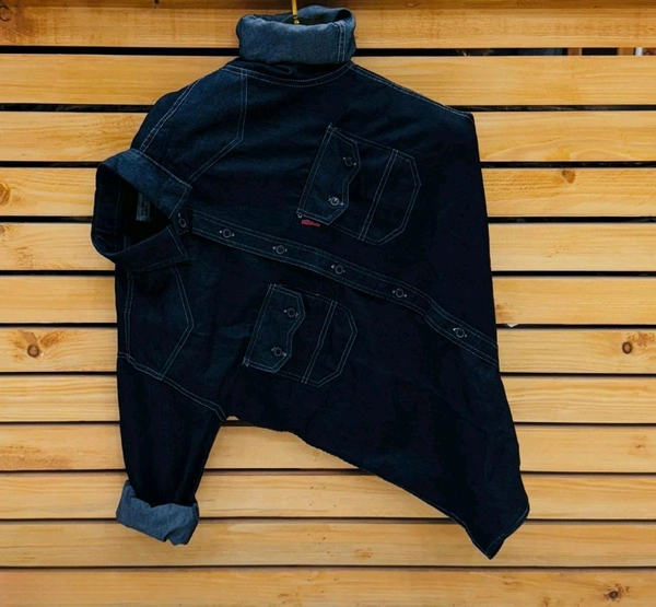 Premium Denim Shirt for Men - Full Sleeves, Awesome Quality - Black, XL