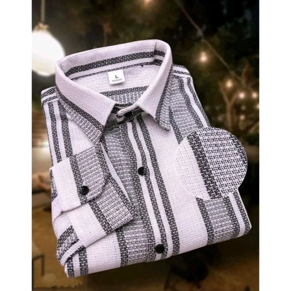 Natural Jute Cotton Shirt for Men – White - White, XL